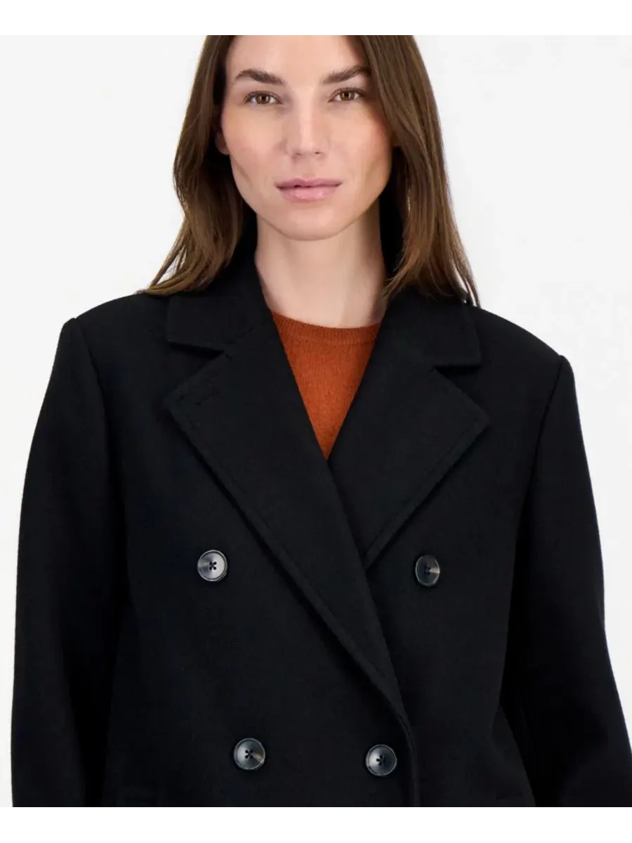 Пальто-тренчкот двубортное с лацканами Calvin Klein — изображение 3 из 3, черный