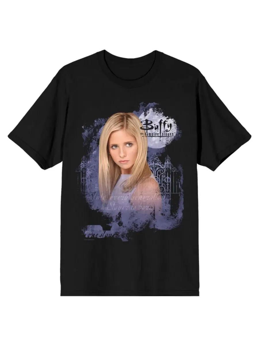 Футболка с принтом Full Moon Poster Art Buffy The Vampire Slayer — черный