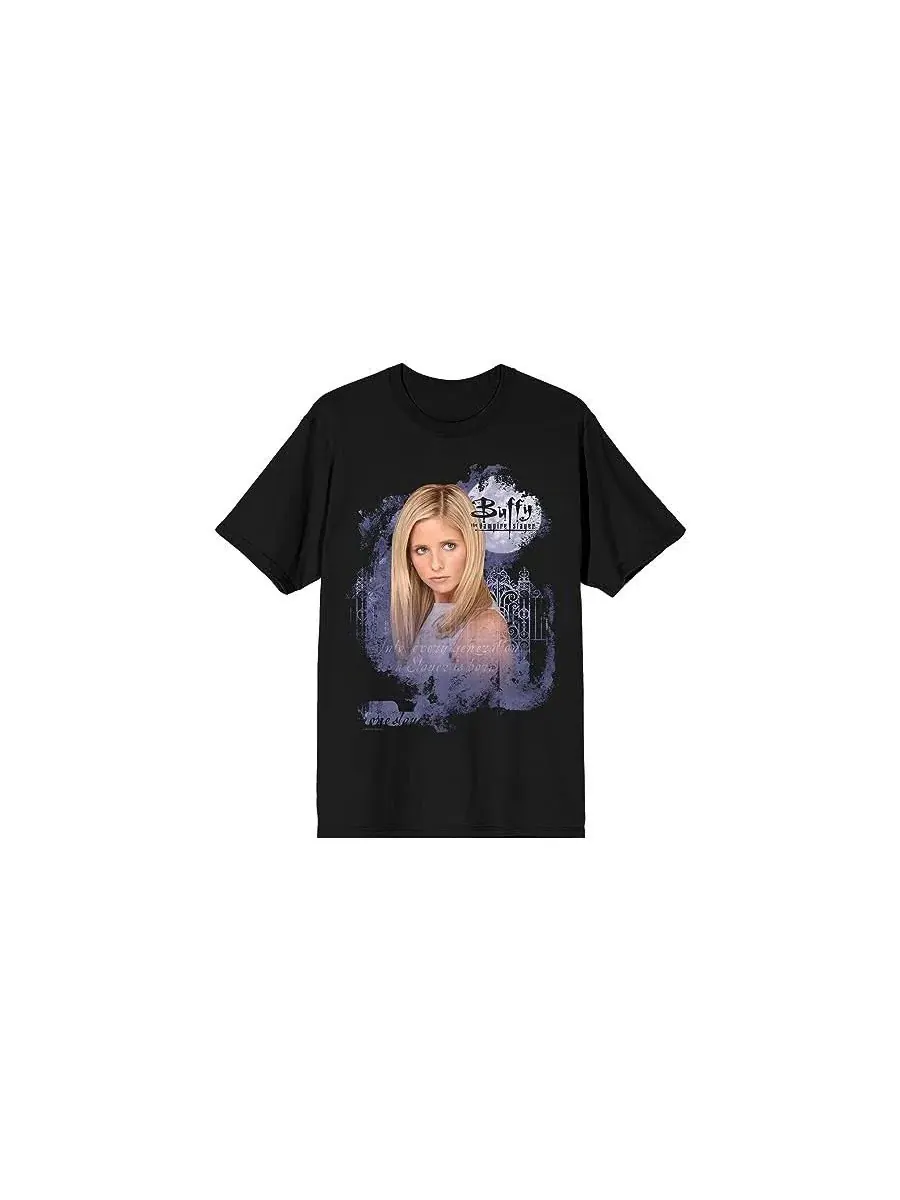 Футболка с принтом Full Moon Poster Art Buffy The Vampire Slayer — изображение 5 из 6, черный