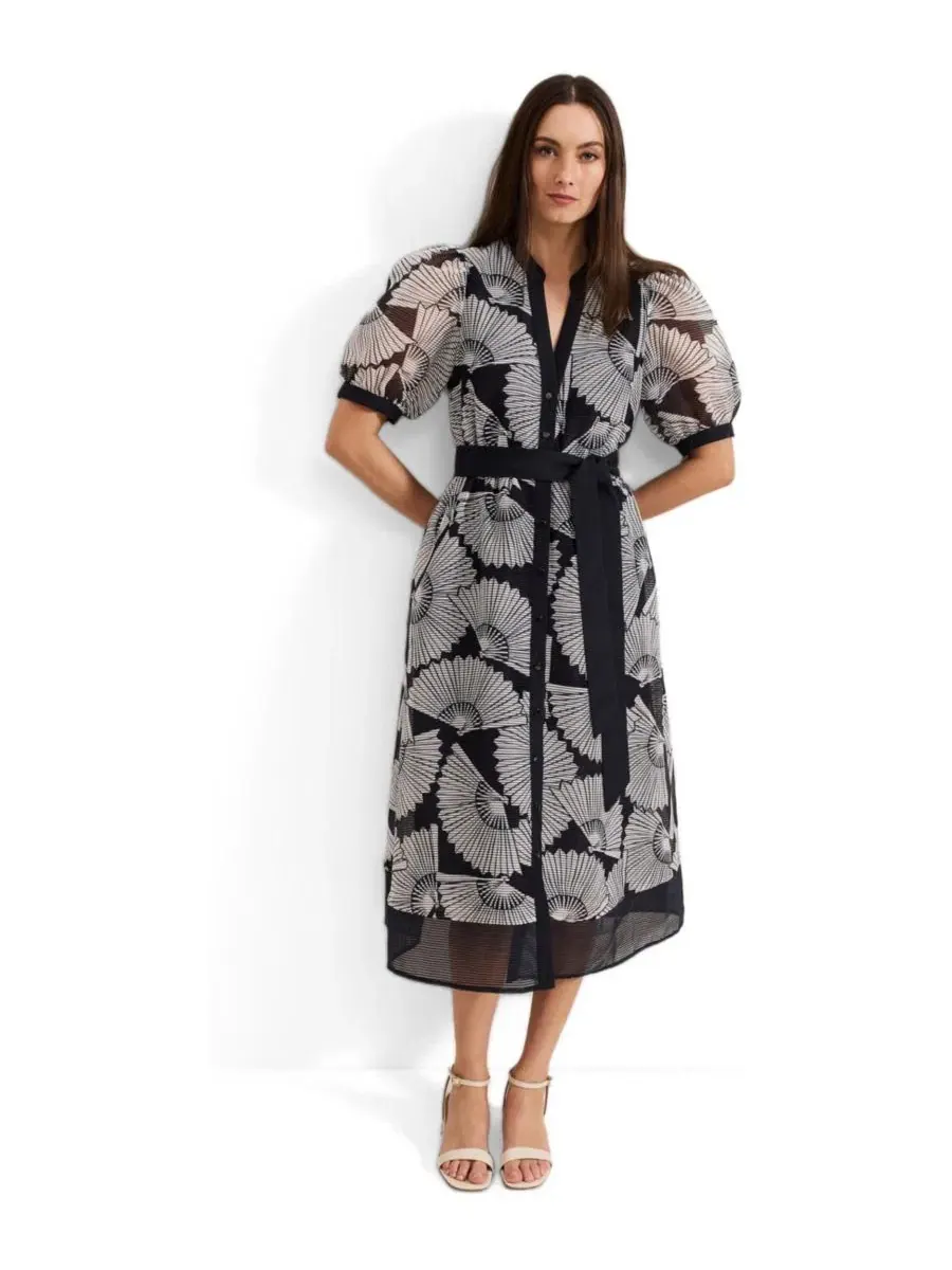 Платье-рубашка миди с поясом Skylar Midi Dress Phase Eight — изображение 1 из 8, темно-синий