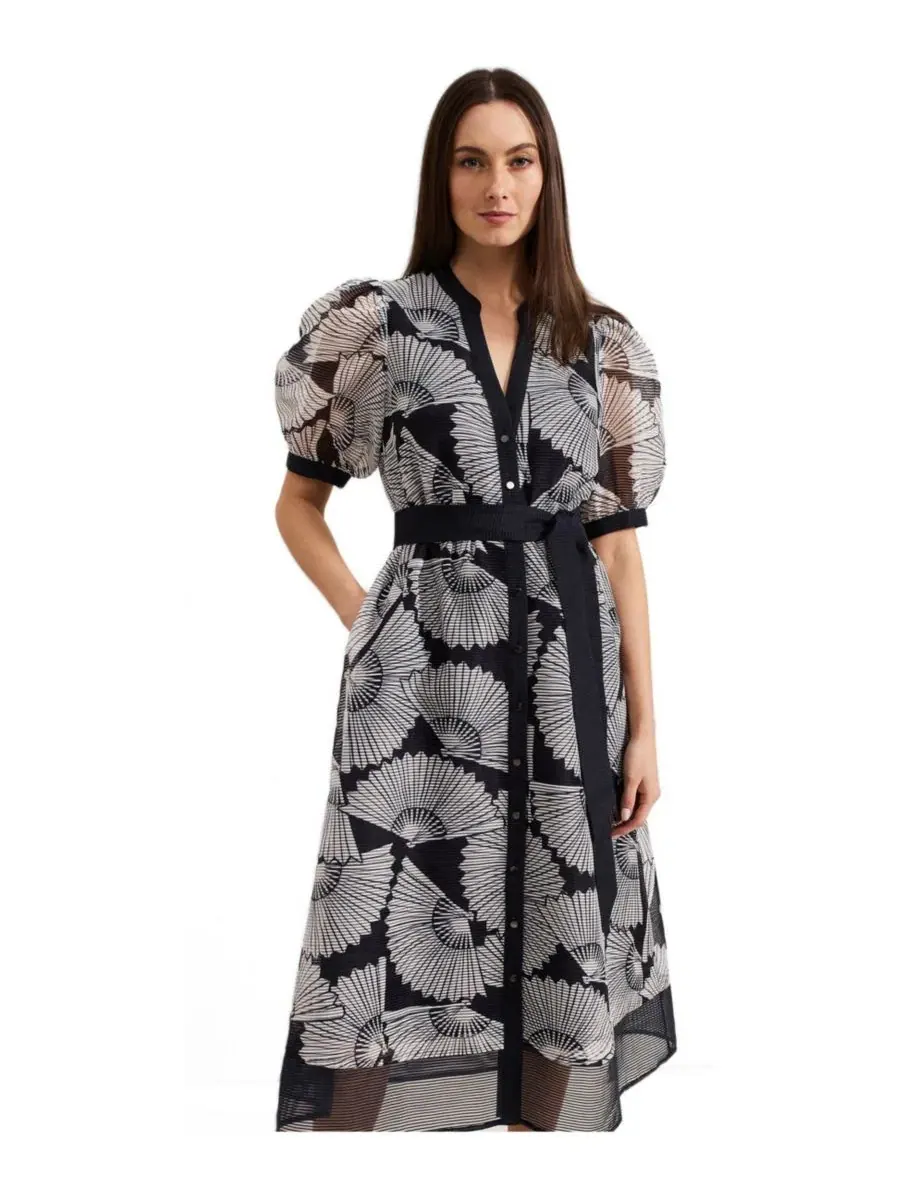 Платье-рубашка миди с поясом Skylar Midi Dress Phase Eight — изображение 2 из 8, темно-синий