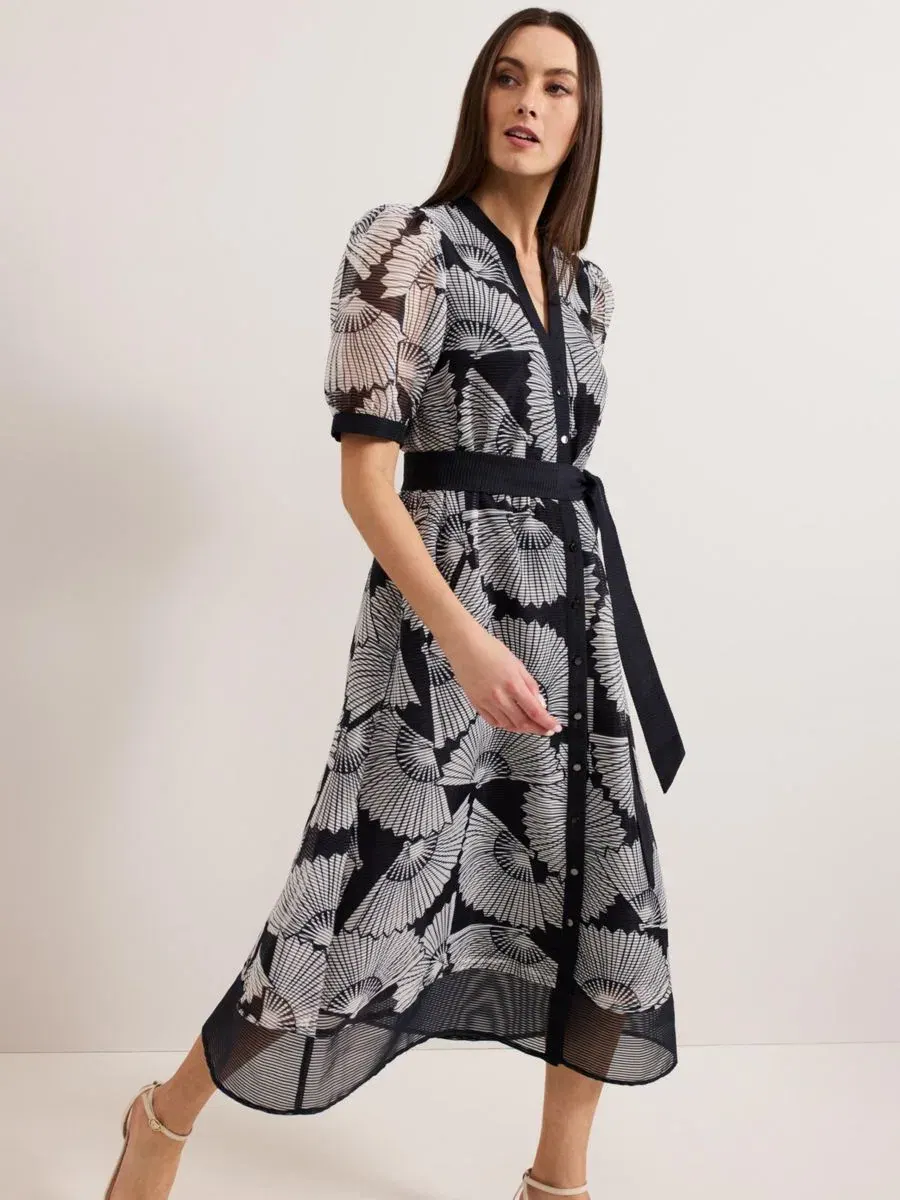 Платье-рубашка миди с поясом Skylar Midi Dress Phase Eight — изображение 6 из 8, темно-синий