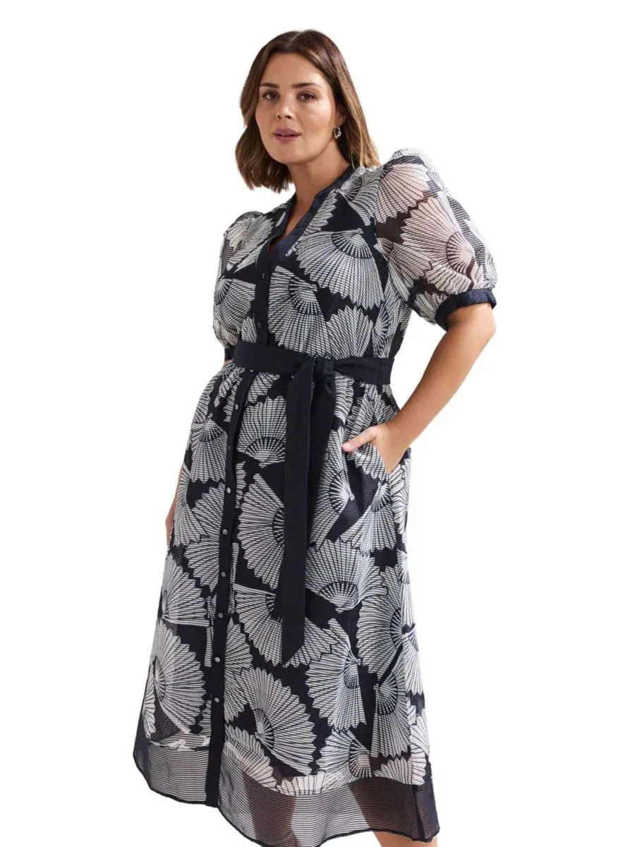 Платье-рубашка миди с поясом Skylar Midi Dress Phase Eight — изображение 8 из 8, темно-синий