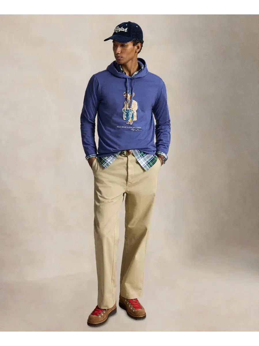 Худи с капюшоном с принтом Polo Bear Polo Ralph Lauren — изображение 2 из 6, светлый темно-синий