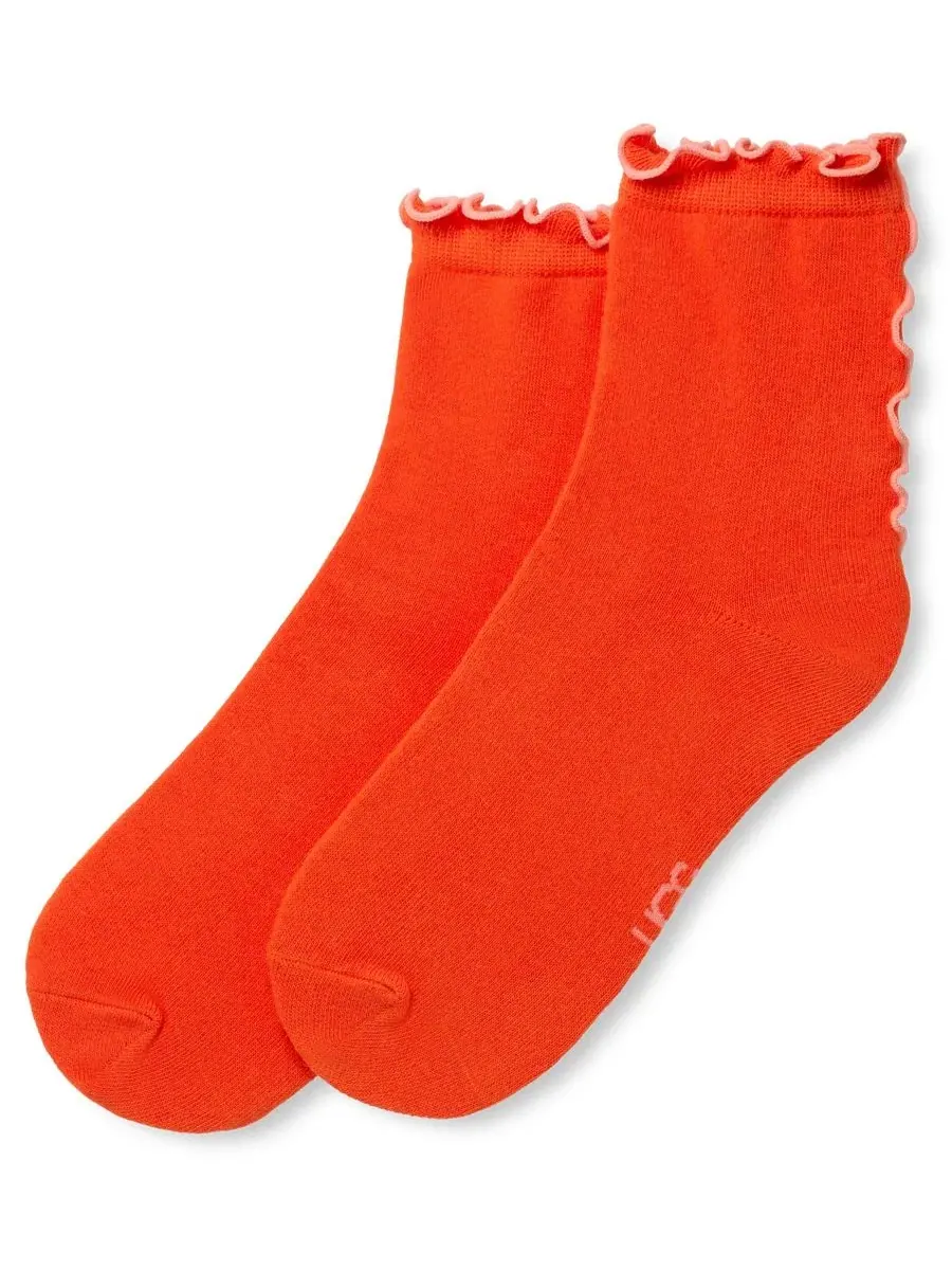 Женские носки UGG Karsyn Lettuce Edge Quarter Logo — изображение 2 из 3, красный