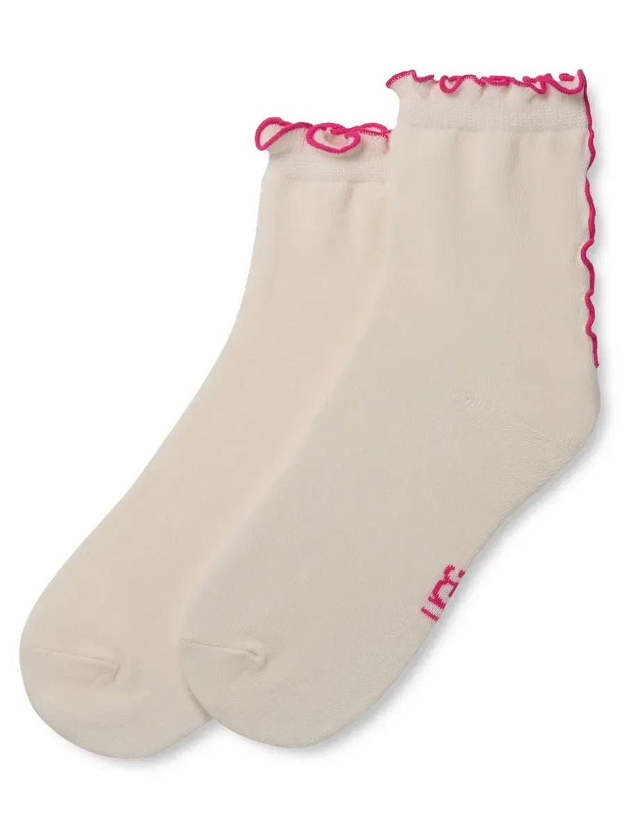 Женские носки UGG Karsyn Lettuce Edge Quarter Logo — изображение 2 из 5, белый