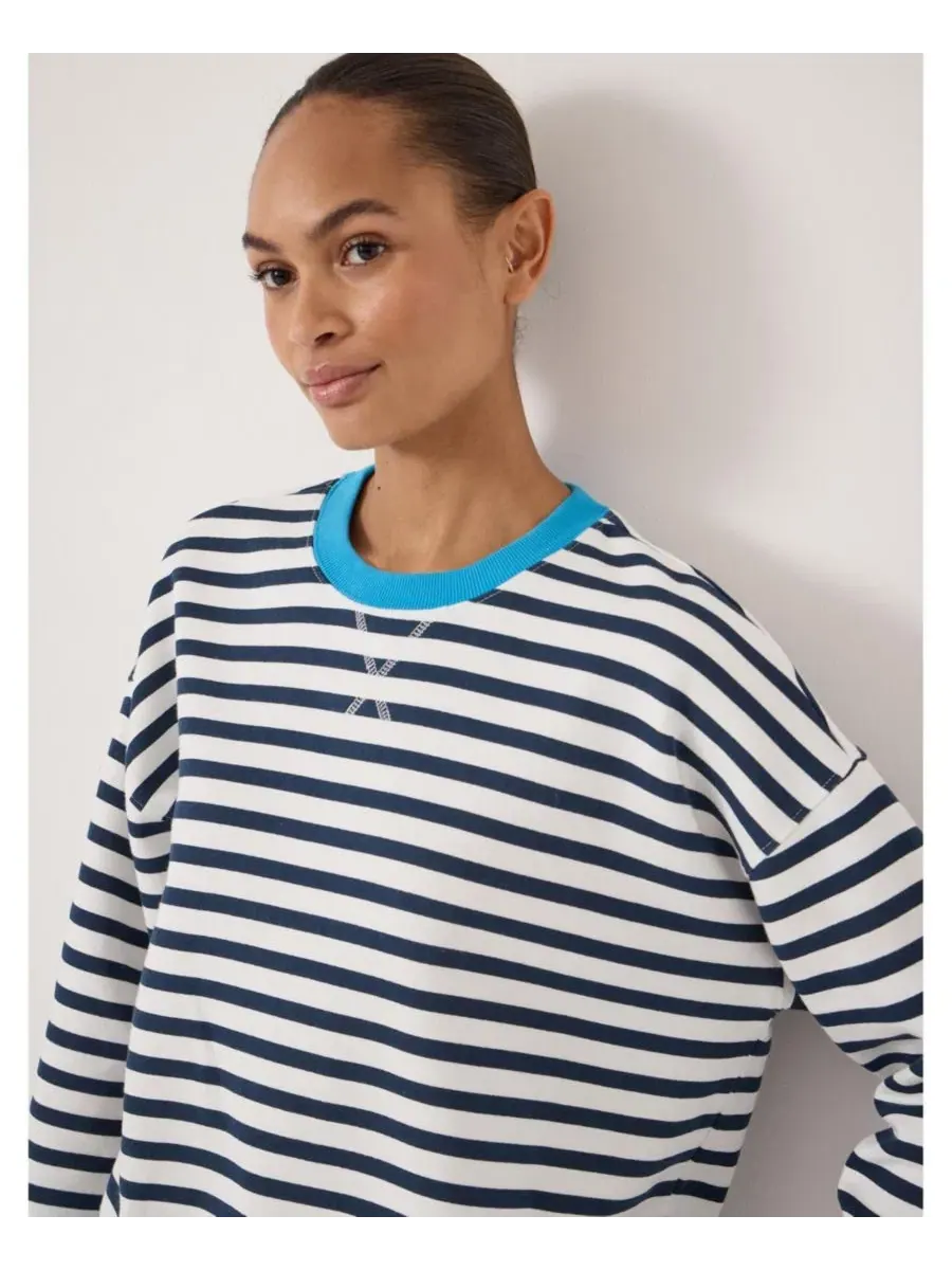 Женская толстовка Luca Stripe Heavyweight Hush — изображение 4 из 8, темно-синий