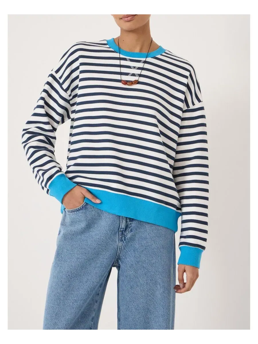 Женская толстовка Luca Stripe Heavyweight Hush — изображение 5 из 8, темно-синий