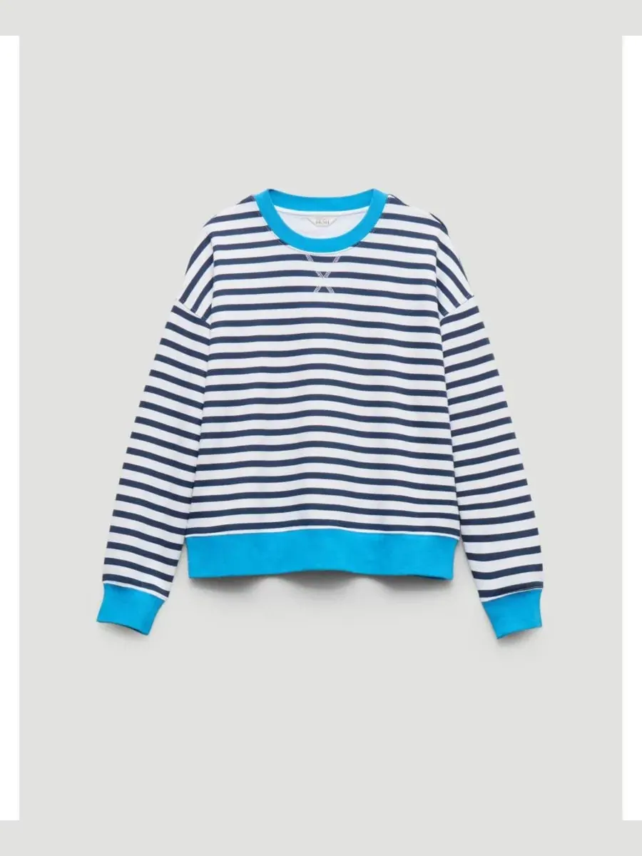 Женская толстовка Luca Stripe Heavyweight Hush — изображение 6 из 8, темно-синий