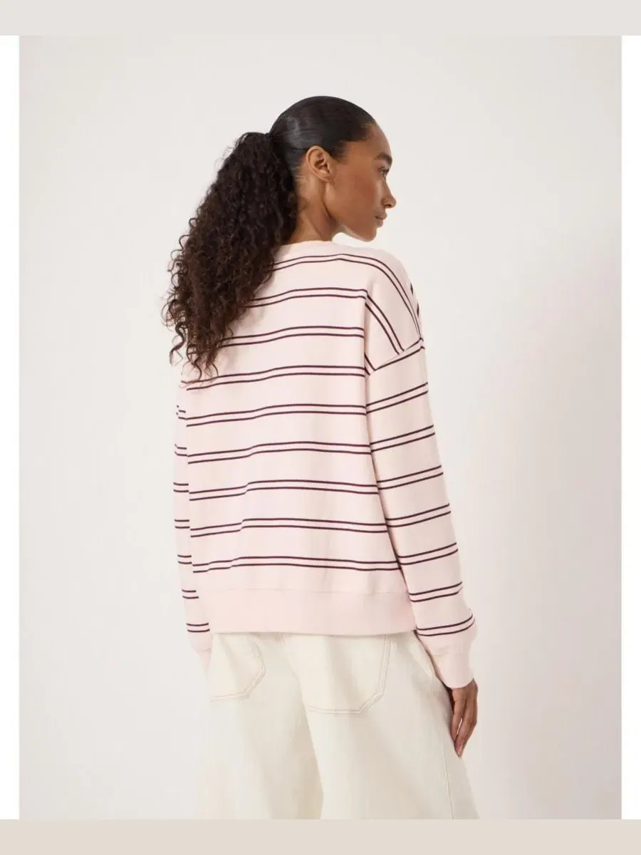 Женская толстовка Luca Stripe Heavyweight Hush — изображение 3 из 8, бледный розовый/бордовый