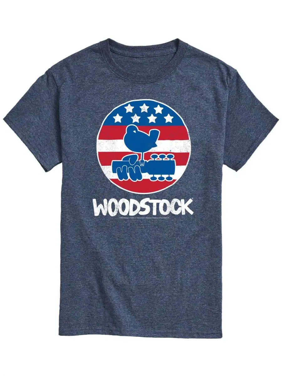 Мужская футболка с коротким рукавом и графическим принтом Woodstock Americana Airwaves — изображение 1 из 3, синий