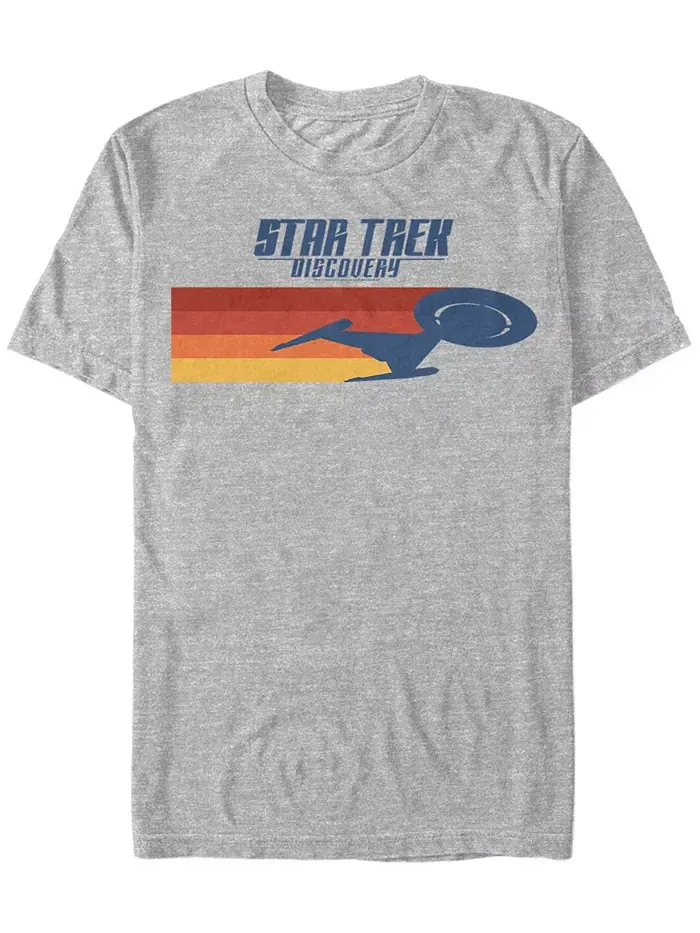 Футболка с коротким рукавом Star Trek Men's Discovery U.S. Discovery Silhouette Fifth Sun — изображение 1 из 1, серый