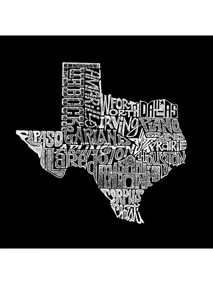 Мужская толстовка с круглым вырезом Word Art The Great State of Texas LA Pop Art — изображение 2 из 2, серый