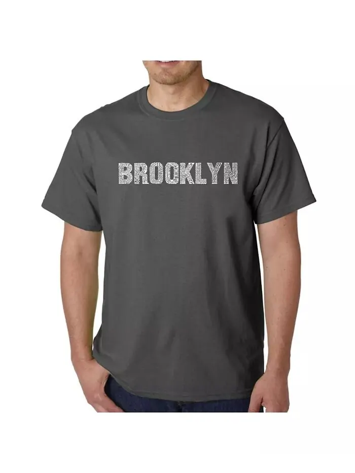 Футболка мужская Word Art - Brooklyn Neighborhoods LA Pop Art — изображение 3 из 3, черный