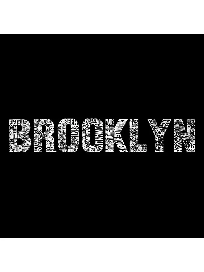 Футболка мужская Word Art - Brooklyn Neighborhoods LA Pop Art — изображение 2 из 2, серый