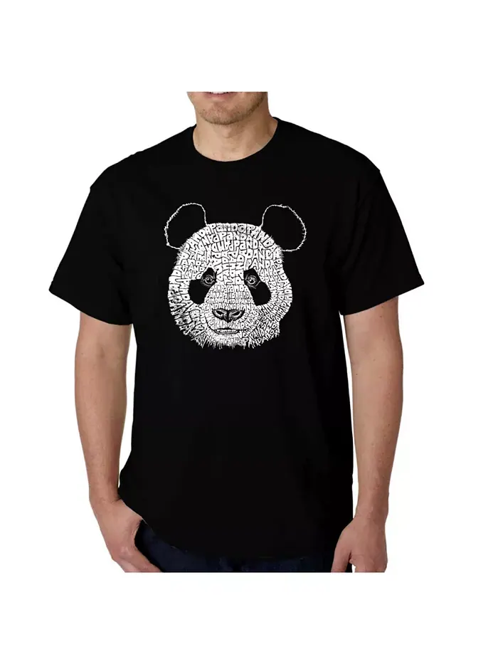 Мужская футболка с принтом - Panda Head LA Pop Art — изображение 1 из 3, черный