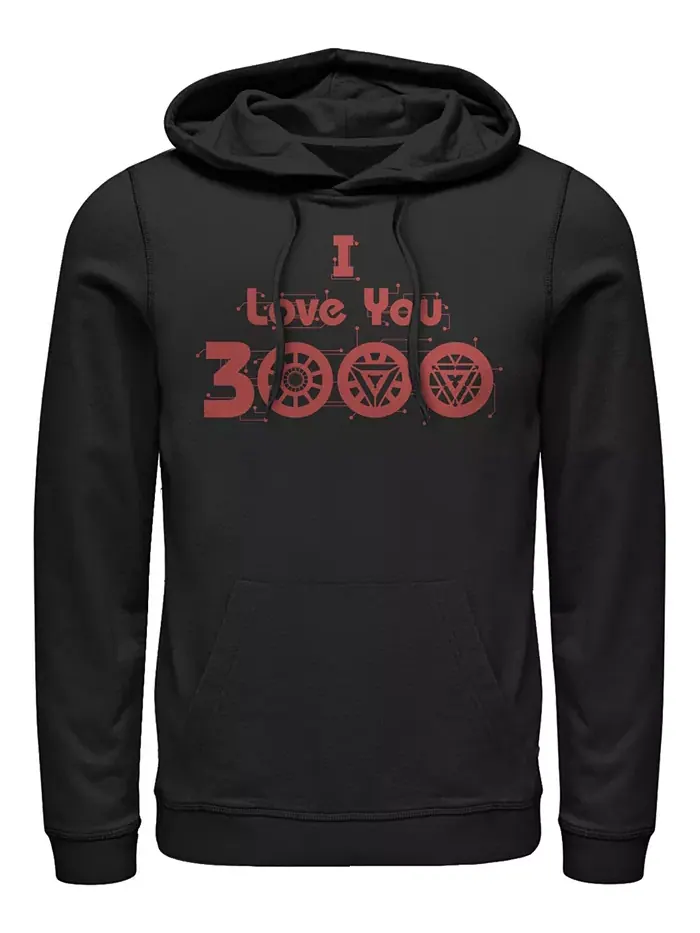 Мужская толстовка с капюшоном Marvel Avengers Endgame I Love You 3000 Circuits Fifth Sun — изображение 1 из 1, черный