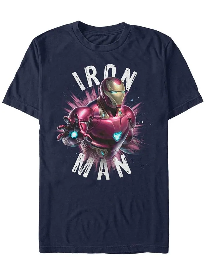 Мужская футболка с короткими рукавами Marvel Avengers Iron-Man Star Burst Fifth Sun — изображение 1 из 1, темно-синий