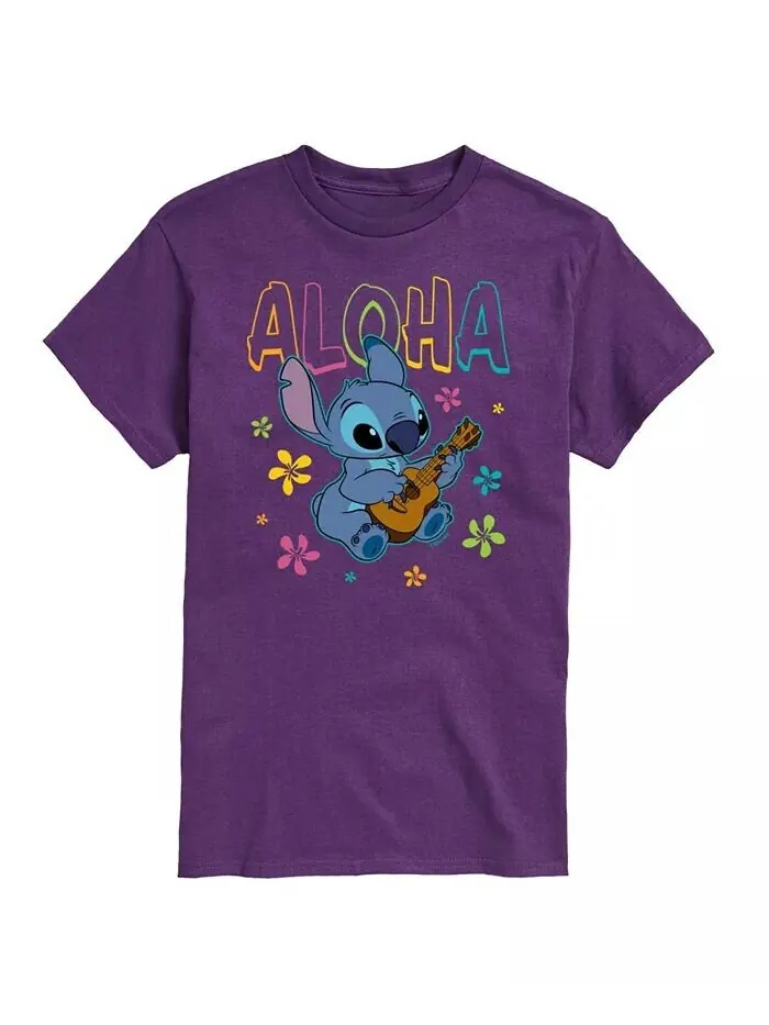 Мужская футболка с короткими рукавами Hybrid Apparel Lilo and Stitch AIRWAVES — изображение 1 из 9, фиолетовый