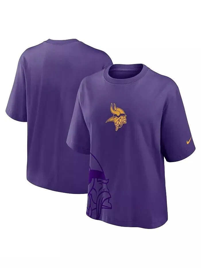 Женская фиолетовая футболка свободного кроя Minnesota Vikings Nike — изображение 1 из 3, фиолетовый