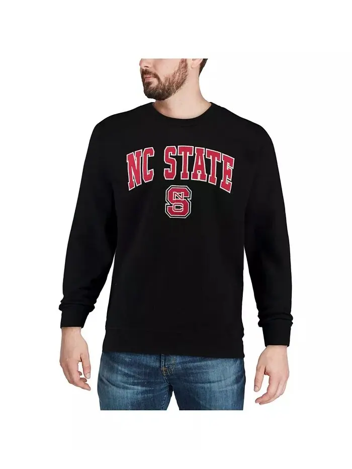 Мужская толстовка NC State Wolfpack Arch & Logo с круглым вырезом Colosseum — изображение 4 из 7, черный