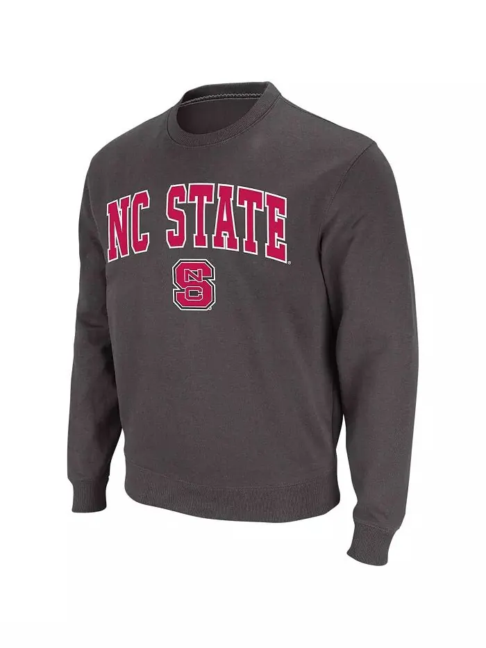Мужская толстовка NC State Wolfpack Arch & Logo с круглым вырезом Colosseum — изображение 5 из 7, черный