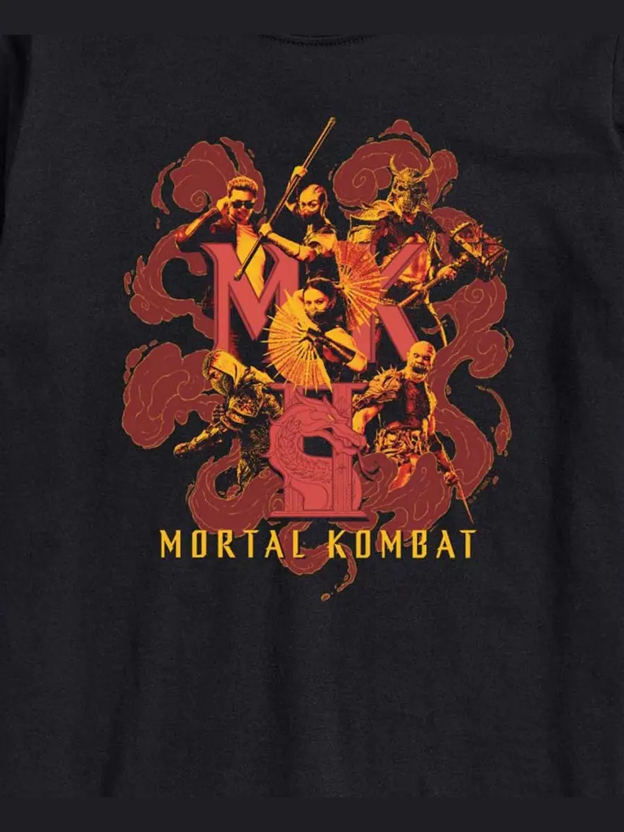 Футболка с длинным рукавом с принтом Mortal Kombat Champions Collage AIRWAVES — изображение 3 из 3, черный