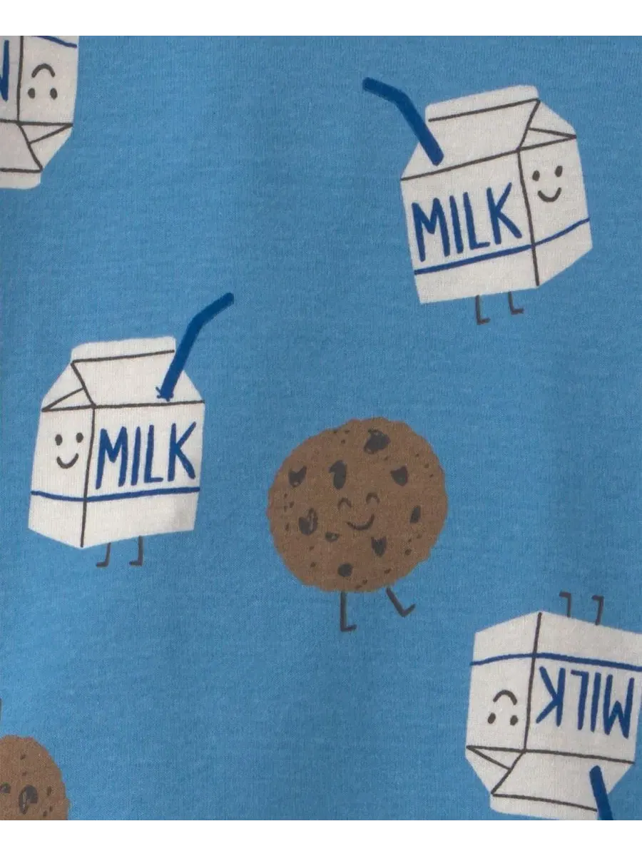 Комплект пижам из хлопка с длинным рукавом, 4 предмета, Milk and Cookies Carter's — изображение 3 из 4, синий