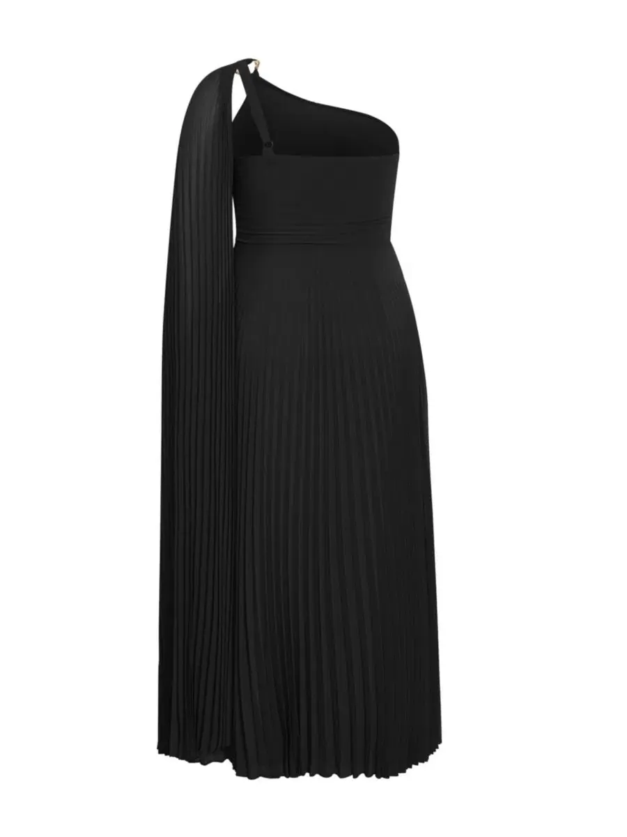 Платье макси Eloura One Shoulder Pleat, City Chic — изображение 5 из 5, черный