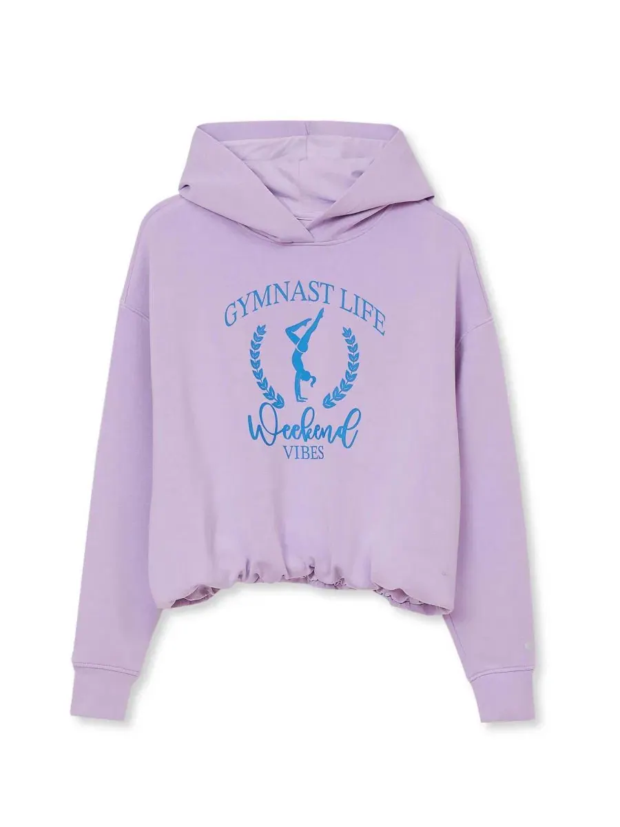 Детский худи с длинным рукавом, с фасоном «пузырь» Lands' End, Gymnast Life Lilac Breeze — изображение 1 из 3