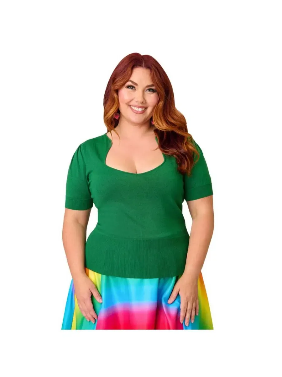 Свитер с коротким рукавом Plus Size Short Sleeve Sweater Unique Vintage