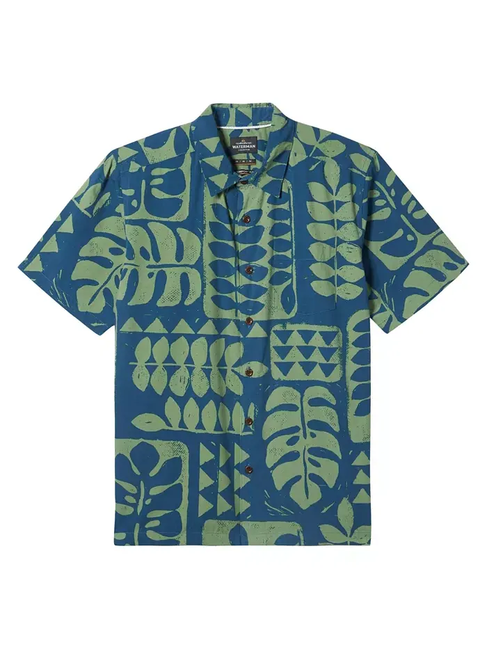 Мужская рубашка Quiksilver Turtle Island с коротким рукавом Quiksilver Waterman — синий