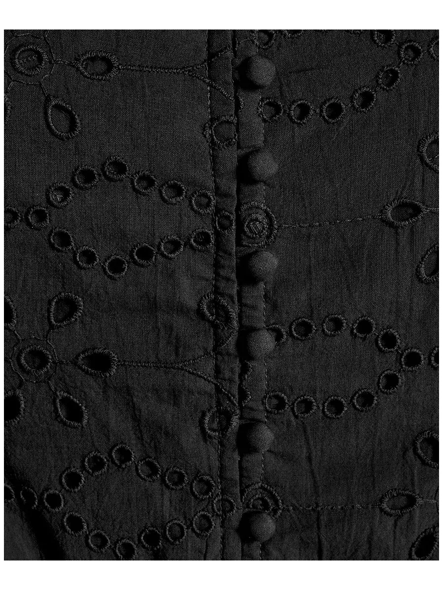 Топ без рукавов с квадратным вырезом и пеплумом, Eyelet Detail BCBG — изображение 6 из 6, черный