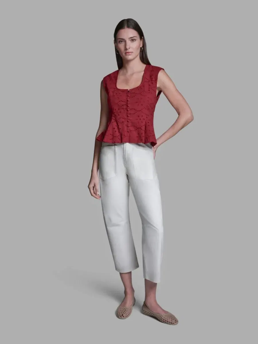Топ без рукавов с квадратным вырезом и пеплумом BCBG, Rouge Amour — изображение 2 из 6
