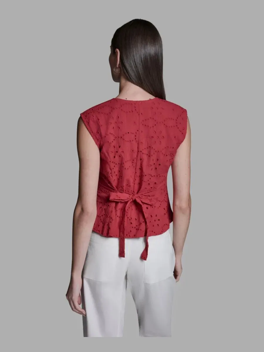Топ без рукавов с квадратным вырезом и пеплумом BCBG, Rouge Amour — изображение 4 из 6