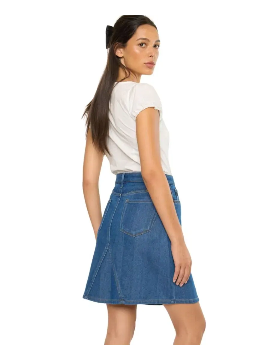 Юбка миди из люрекса с высокой посадкой Trina High Rise Skirt KanCan — изображение 6 из 7, средняя отмывка