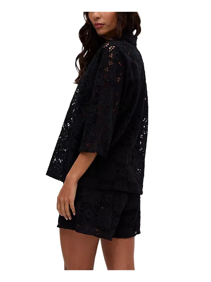 Женские шорты Shell All Over Broderie Anglaise Raffya — изображение 4 из 6, черный
