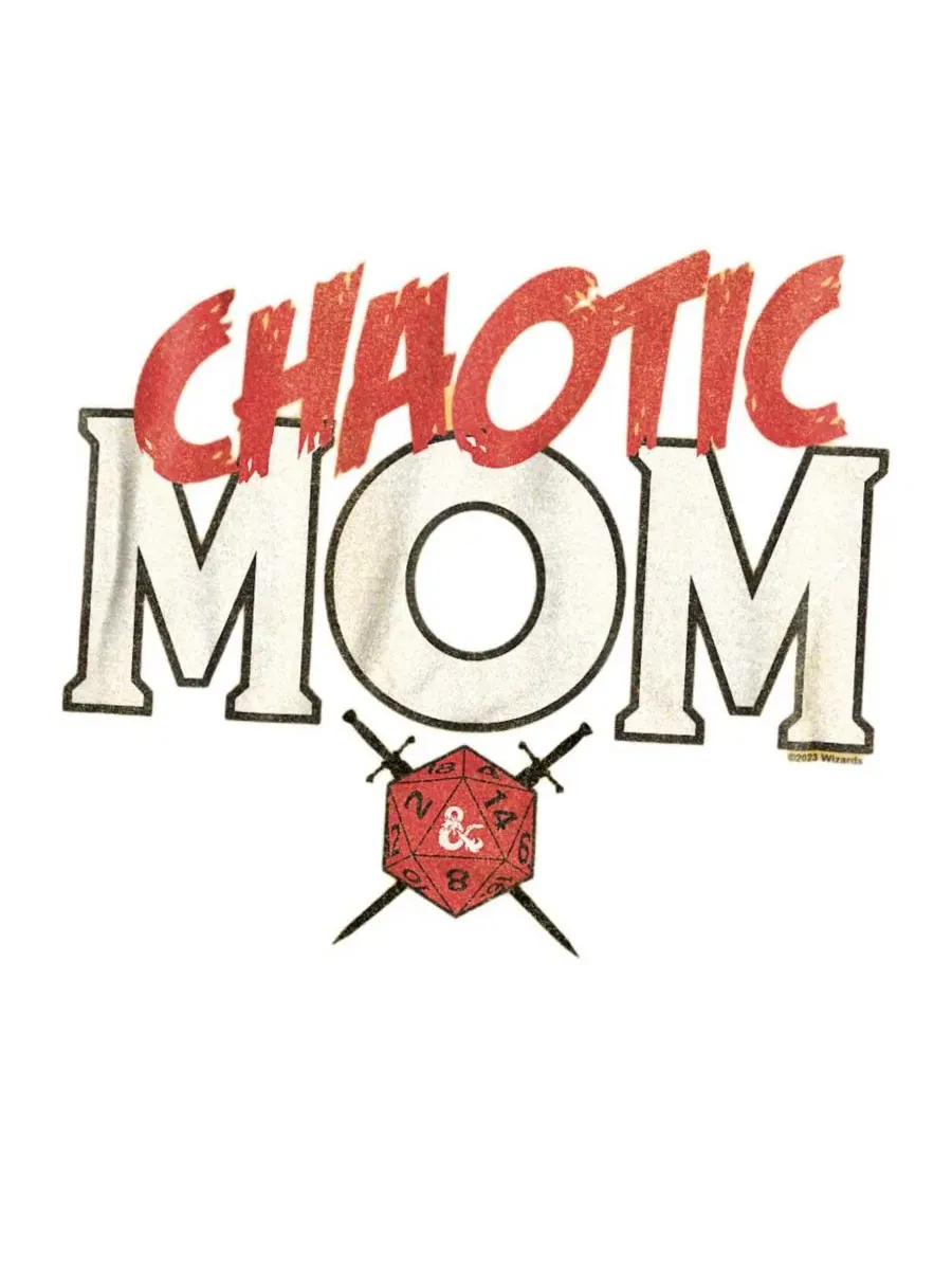 Футболка с принтом Chaotic Mom D&D — изображение 2 из 3, желтый