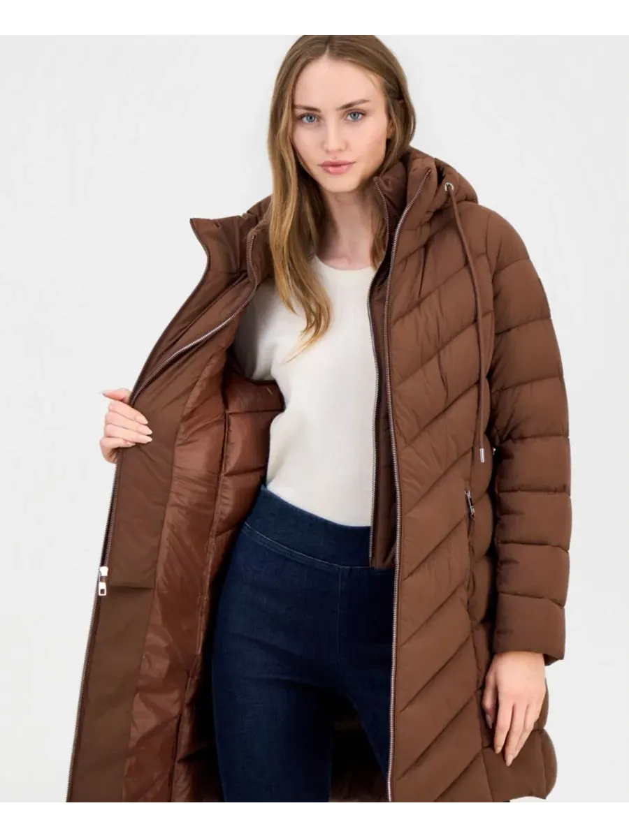 Куртка-пуховик с капюшоном Calvin Klein — изображение 3 из 5, коричневый