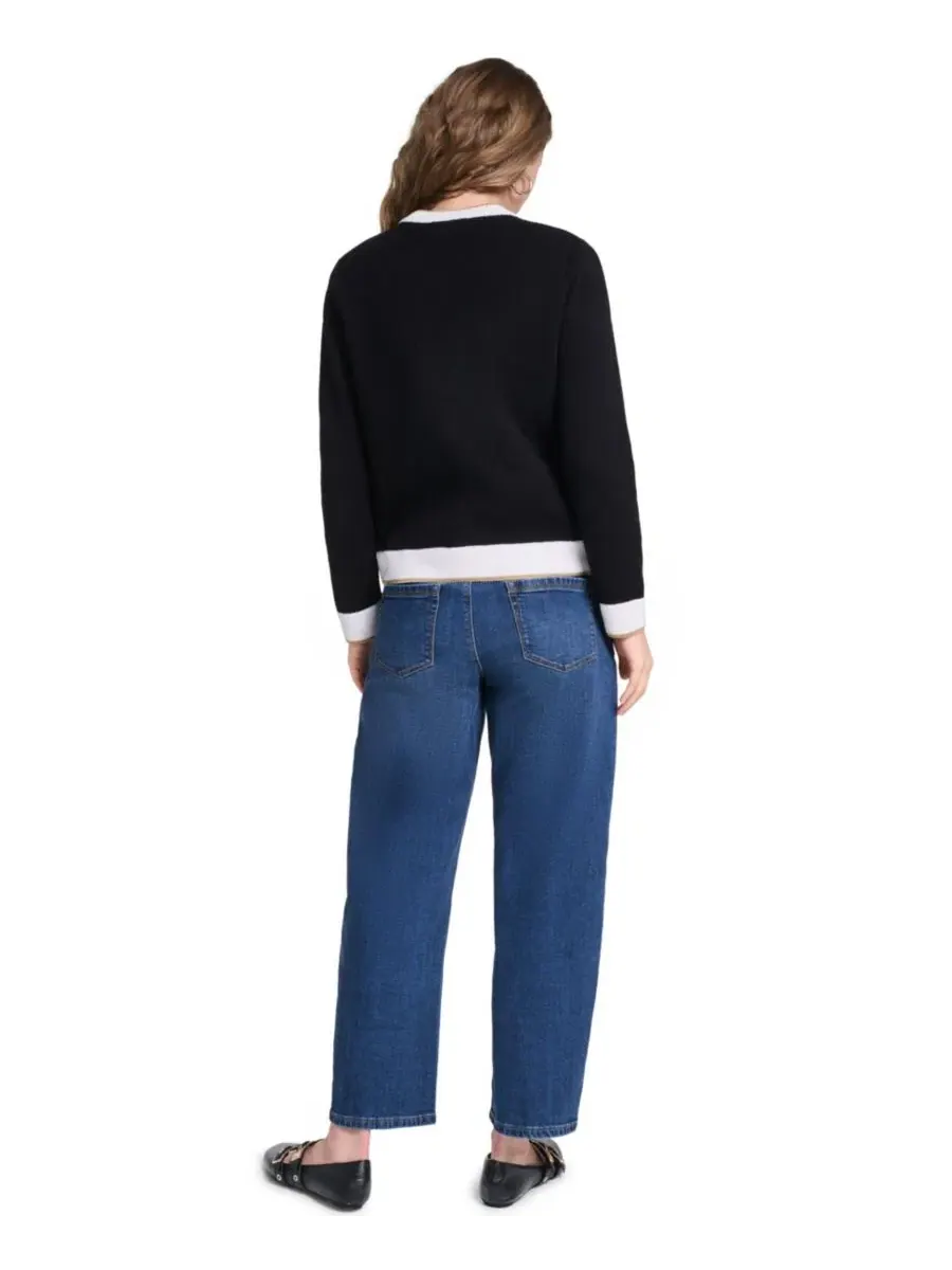Кардиган с четырьмя карманами, модель Four-Pocket Cardigan KARL LAGERFELD PARIS — изображение 5 из 8, черный/белый/золотистый
