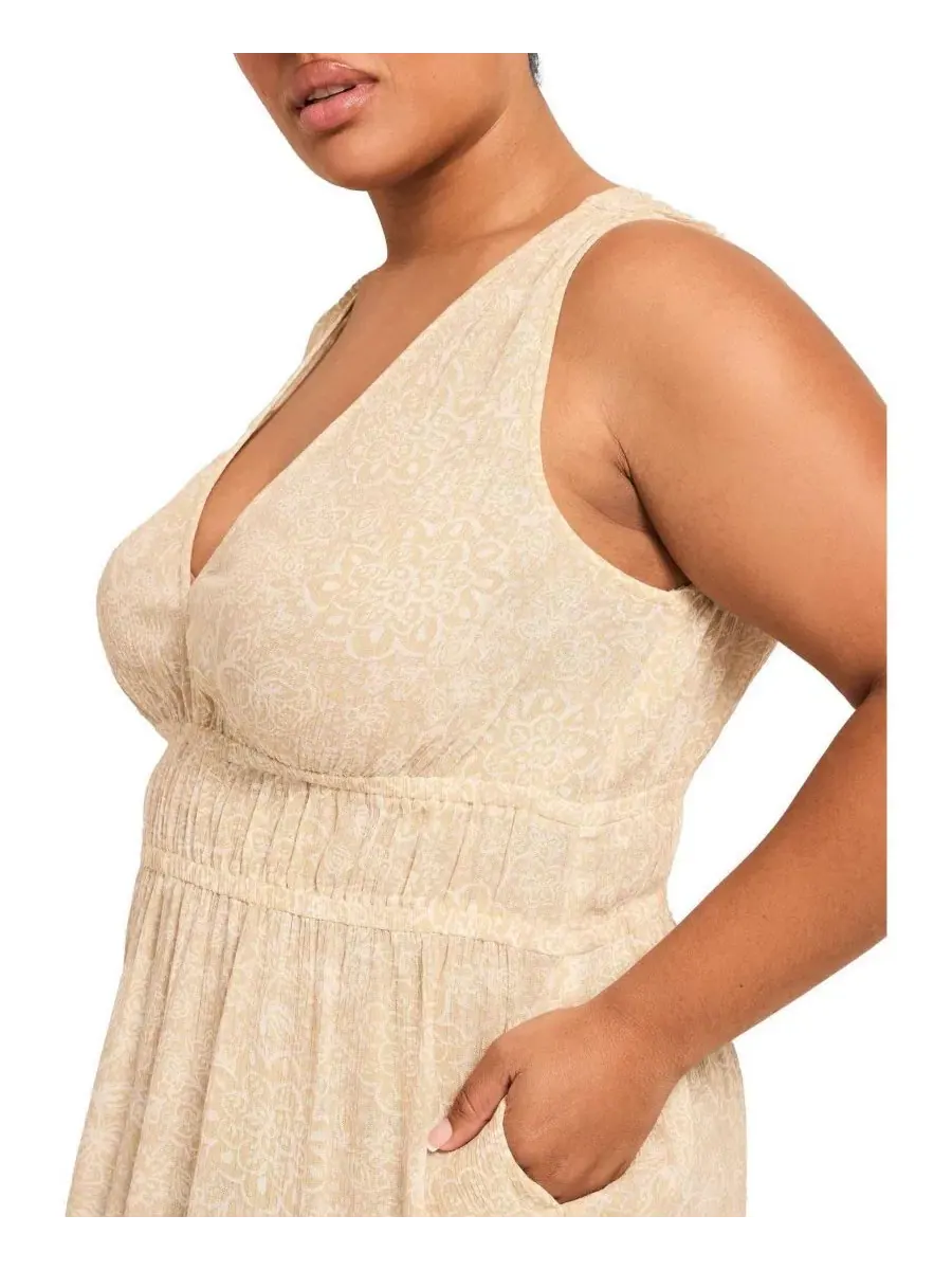 Платье-макси Zahira Plus-Size Lounge Adore Me — изображение 2 из 4, бежевый