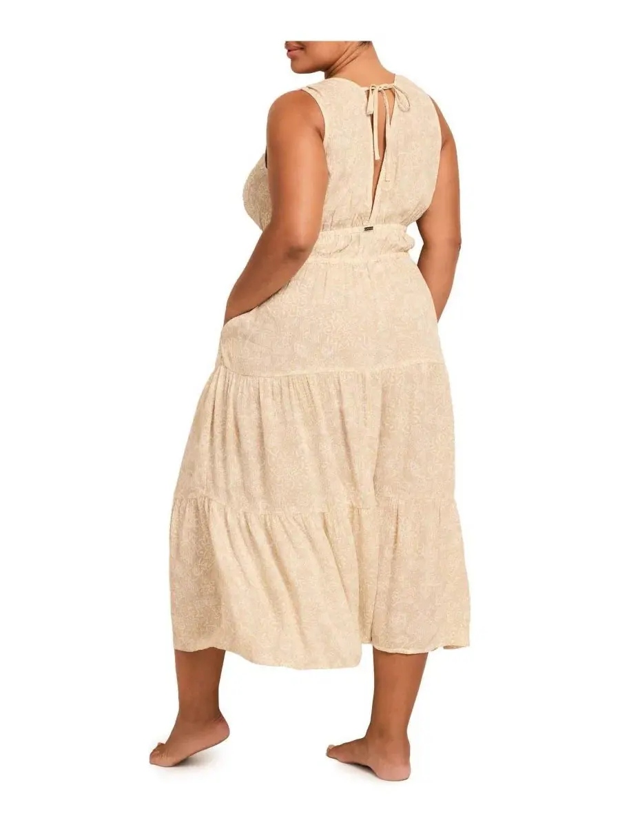 Платье-макси Zahira Plus-Size Lounge Adore Me — изображение 3 из 4, бежевый