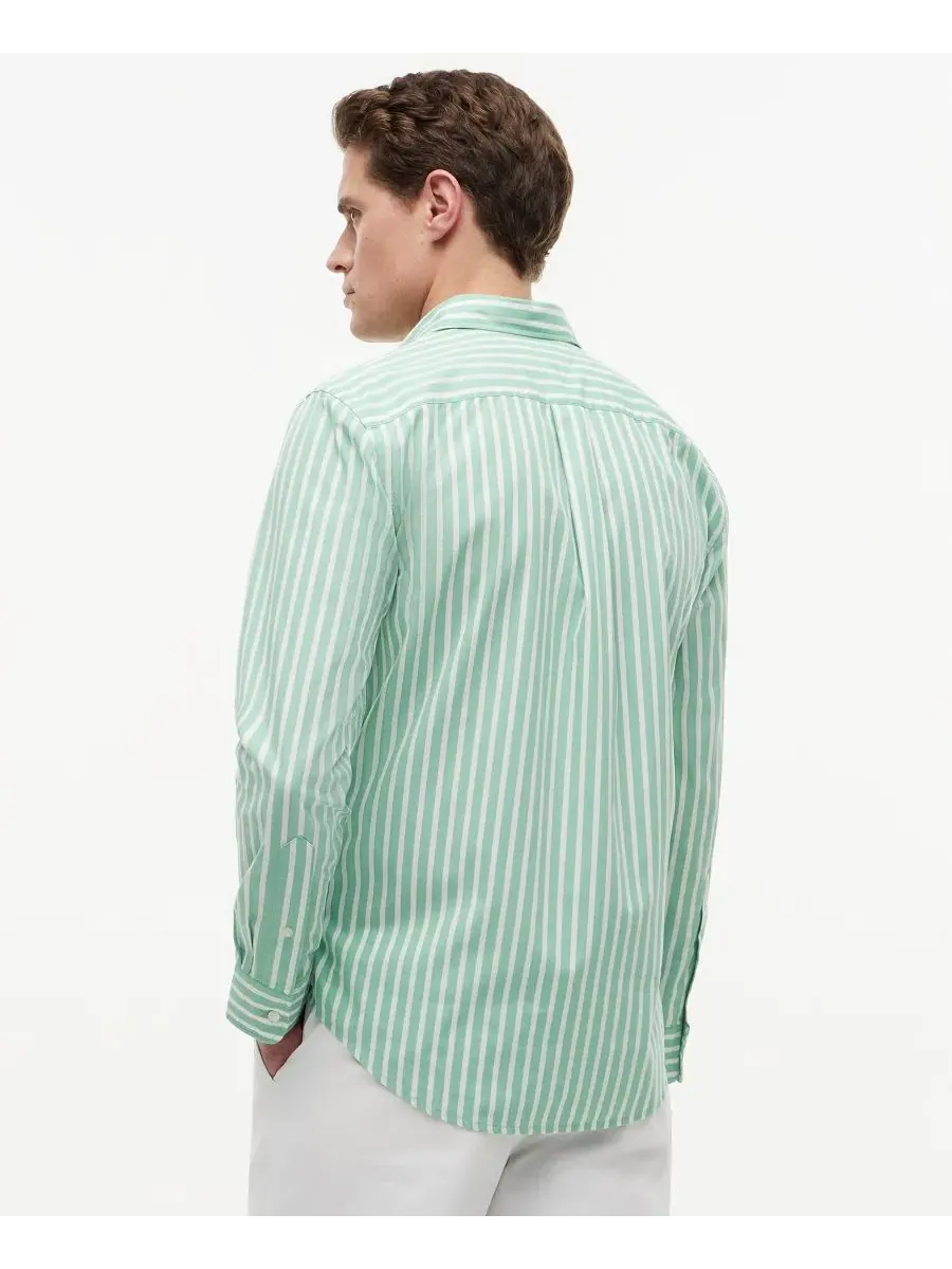 Рубашка с длинным рукавом, с принтом в полоску, модели Flex Poplin Stripe Tommy Hilfiger, Cut Grass — изображение 4 из 4