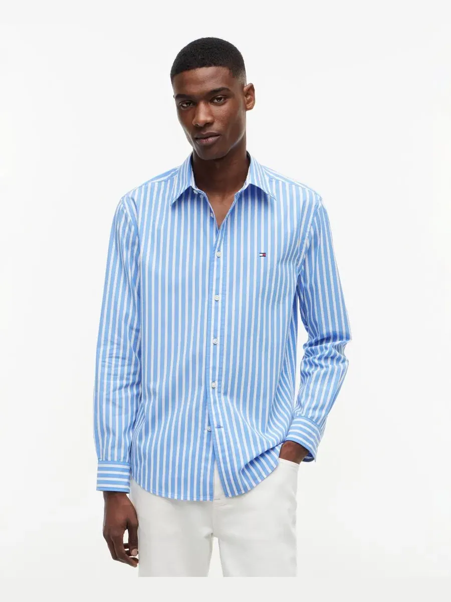 Рубашка с длинным рукавом Regular Fit Flex Poplin Stripe Tommy Hilfiger