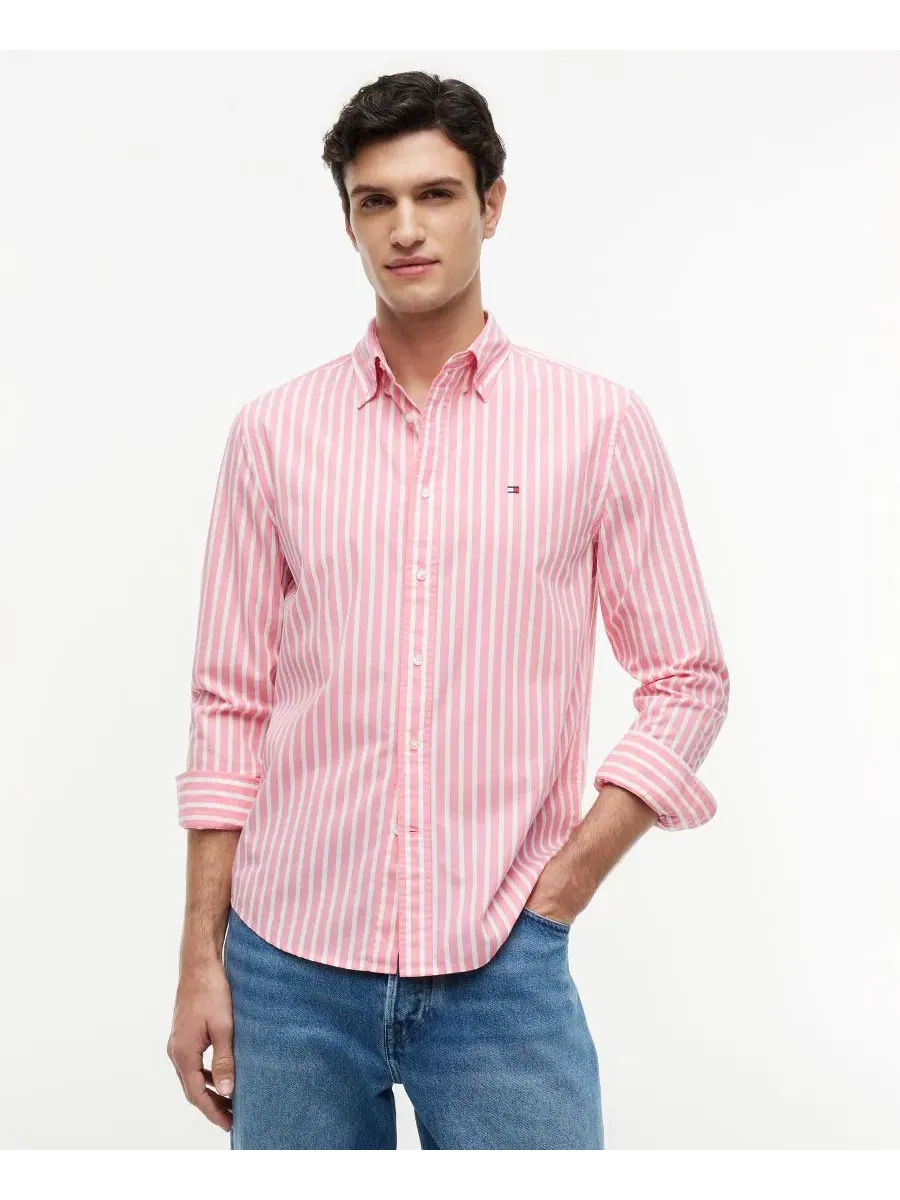 Рубашка с длинным рукавом Regular Fit Flex Poplin Stripe Tommy Hilfiger