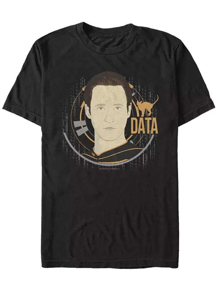 Футболка с коротким рукавом Star Trek Men's Data Big Face Fifth Sun — изображение 1 из 1, черный