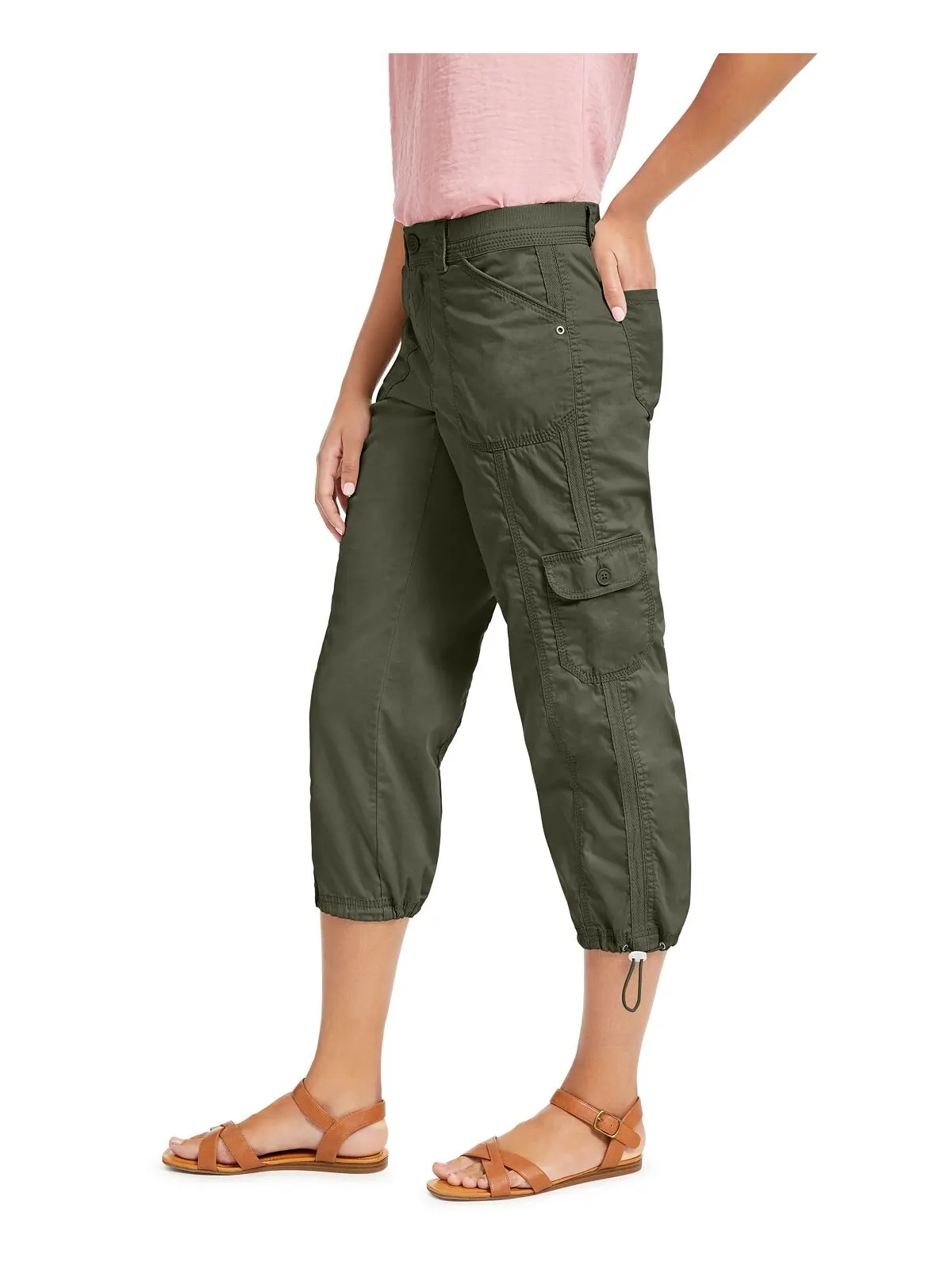 Женские брюки-капри карго Style & Co — изображение 3 из 3, оливковый