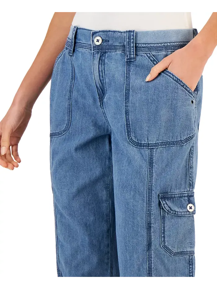 Женские капри-карго с завышенной талией, Regular & Petite Style & Co — изображение 4 из 4, серый