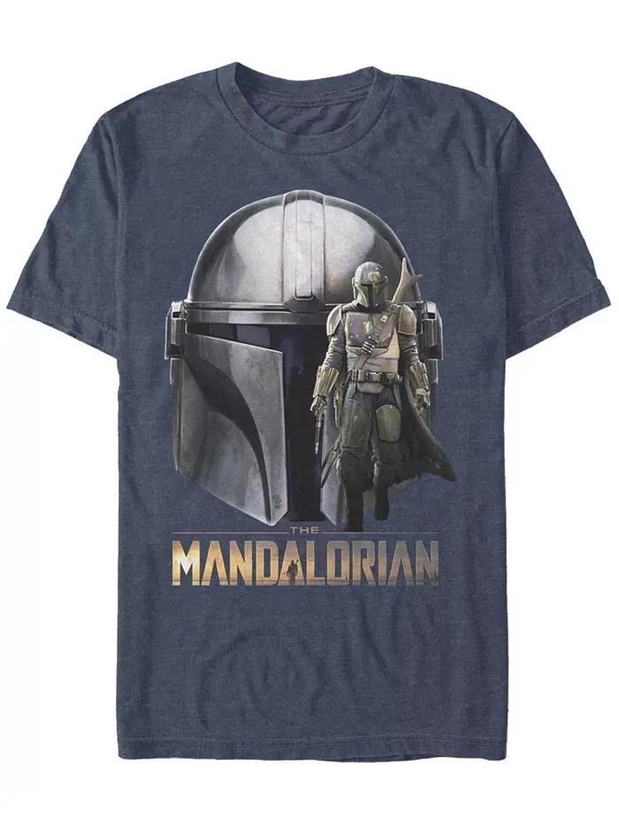 Мужская футболка с коротким рукавом Star Wars Mandalorian Mando Head Fifth Sun — изображение 1 из 1, темно-синий