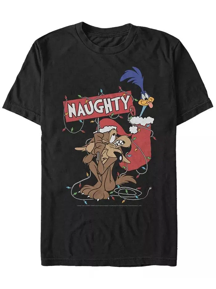 Мужская футболка с коротким рукавом Looney Tunes Stocking Stuffer Fifth Sun — изображение 1 из 1, черный